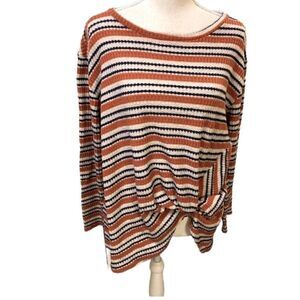 Striped scoop neck sweater Small